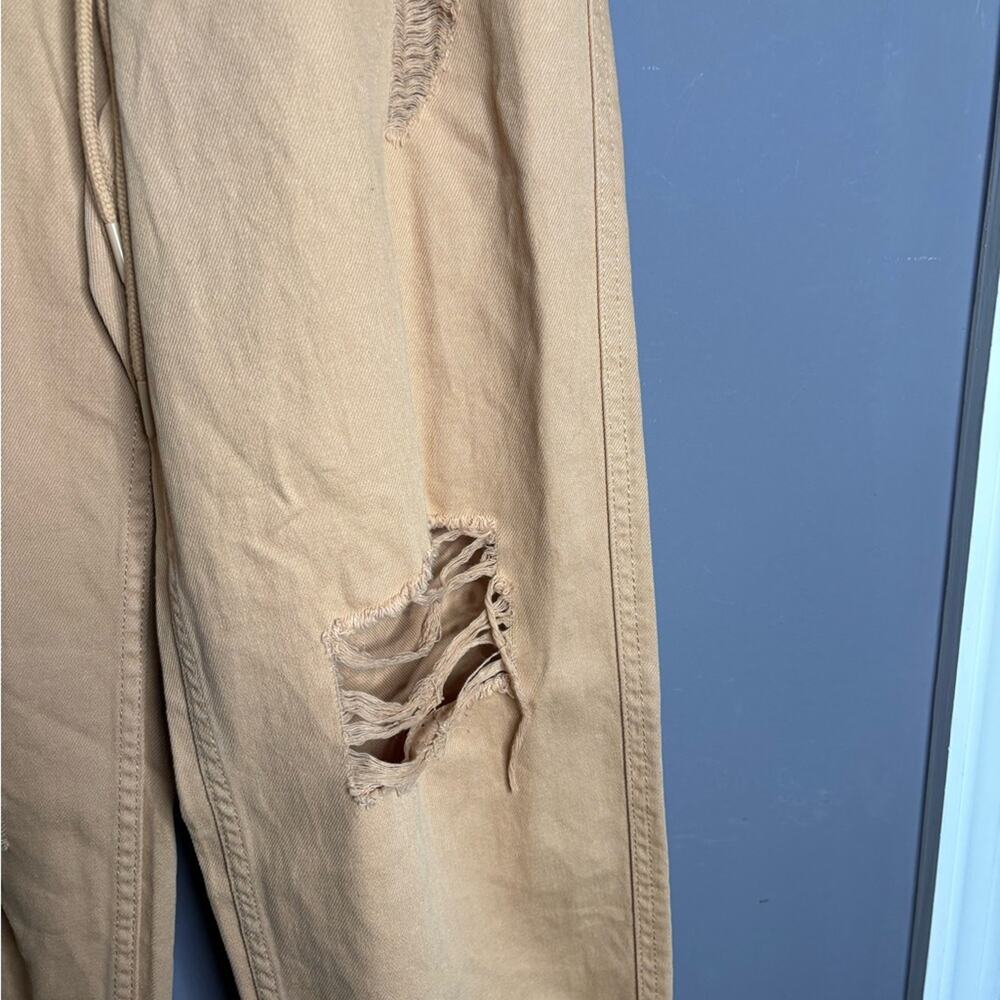 Forever 21 Light Brown Distressed Drawstring Joggers Size Medium - Picture 4 of 8